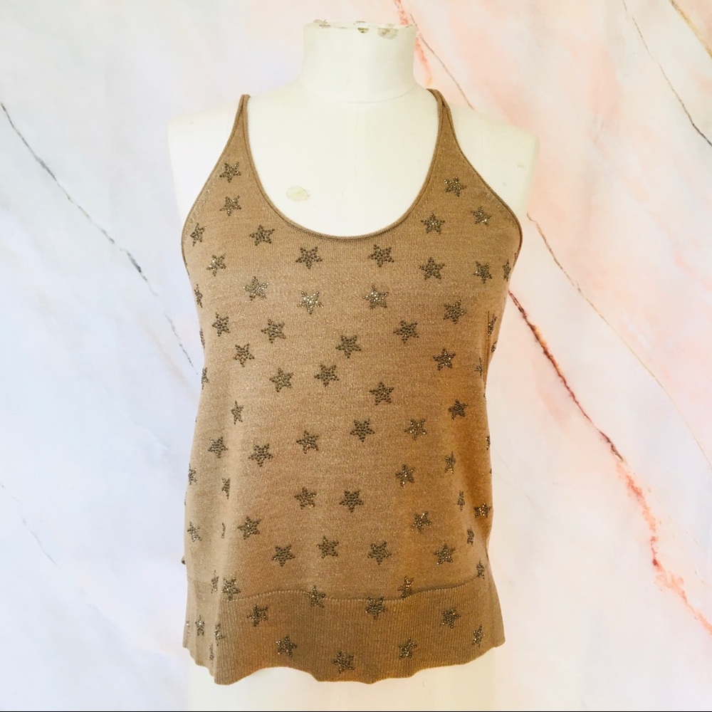 NWT ZADIG & VOLTAIRE KNIT TANK RHINESTONE STARS S